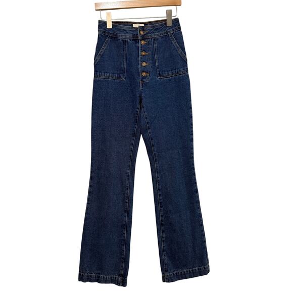Sezane Tommy Trousers Denim Cotton Blur - Picture 2 of 5